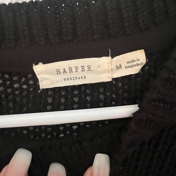 Women's Black layering  Sweater with Button Detail - Picture 3 of 5